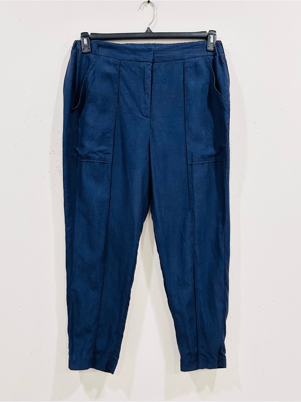 Kobi Halperin Addison Utility Cargo Pants Navy Blue Tencel Linen Blend Size L